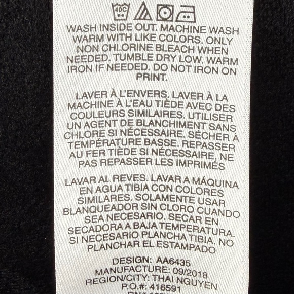 Adidas Boys Hooded Long Sleeve Tee 100% Cotton Black Logo Youth Size M (10/12) - Picture 9 of 14